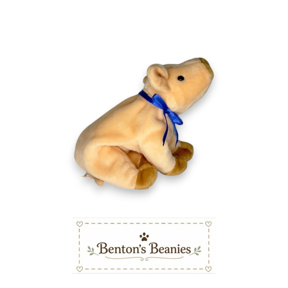 Knuckles the Pig Ty Beanie Baby | Pastel Barnyard Pal 🐷 | Mint Heart Tag ⭐ - Picture 4 of 4